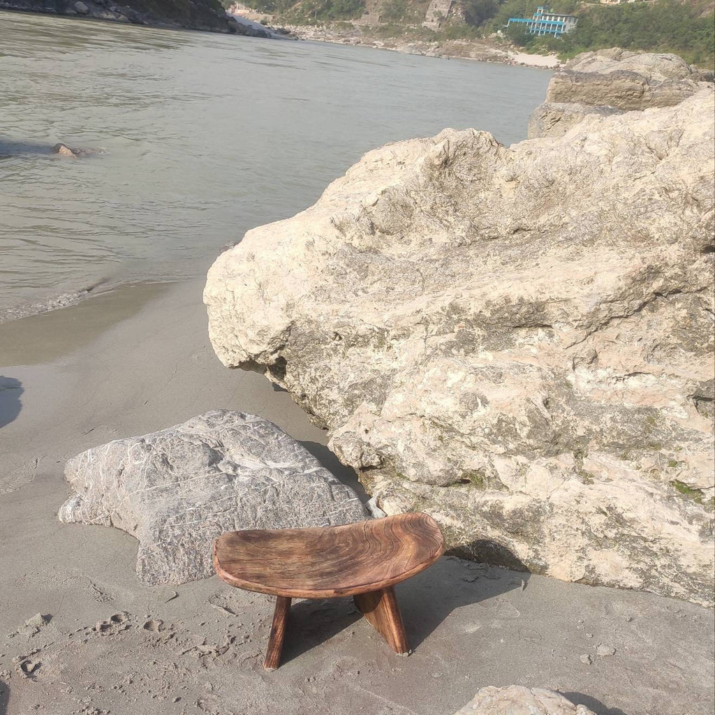 Meditation Bench, Mango wood meditation bench , foldable meditation bench , lotus position, Siddhasana, kneeling position (Vajrasana)