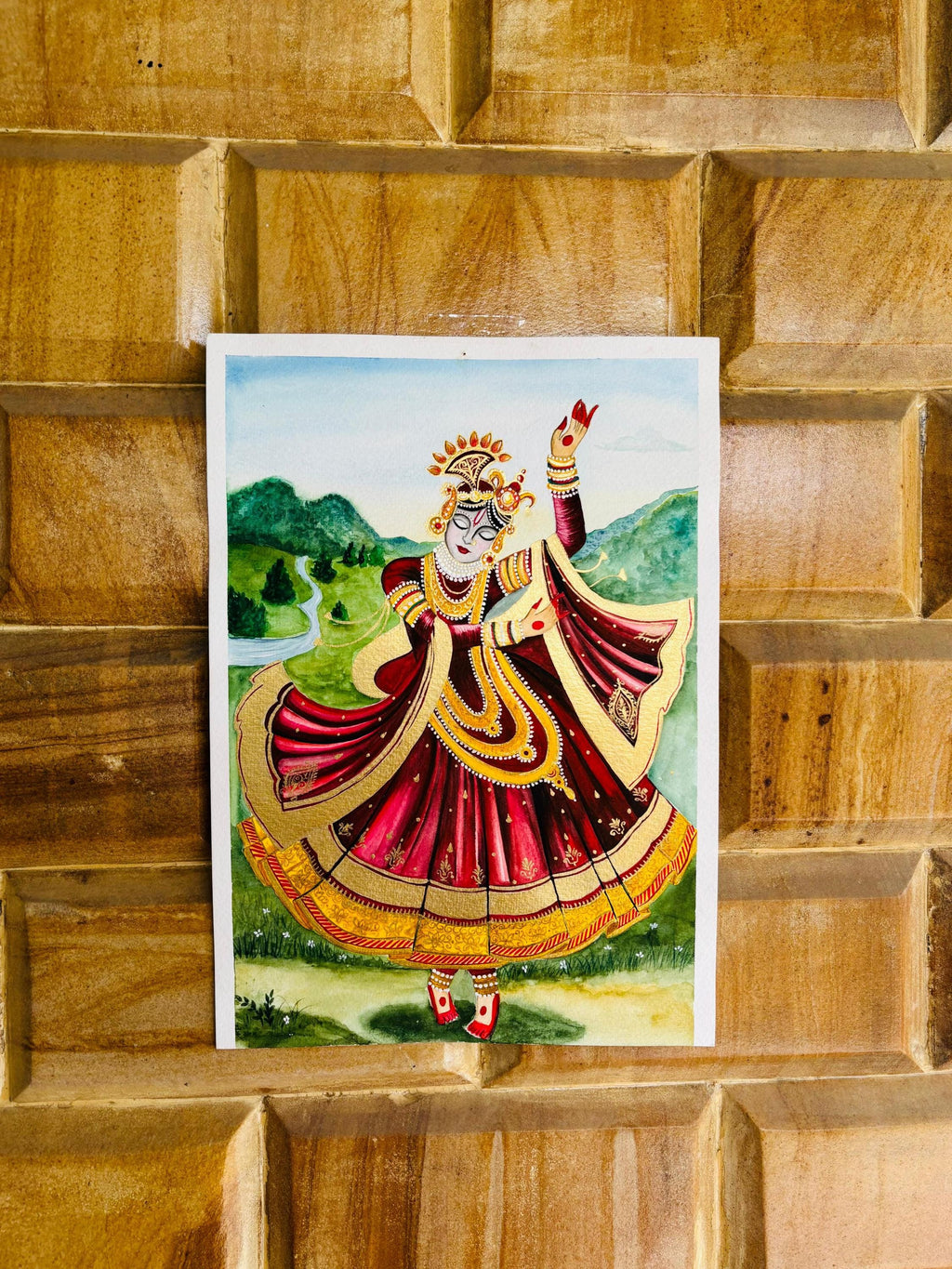 Krishna painting , Original shiva Painting, Dancing Krishna Wall Decor, Handmade Spiritual Art, Yoga Gift, Yoga Art