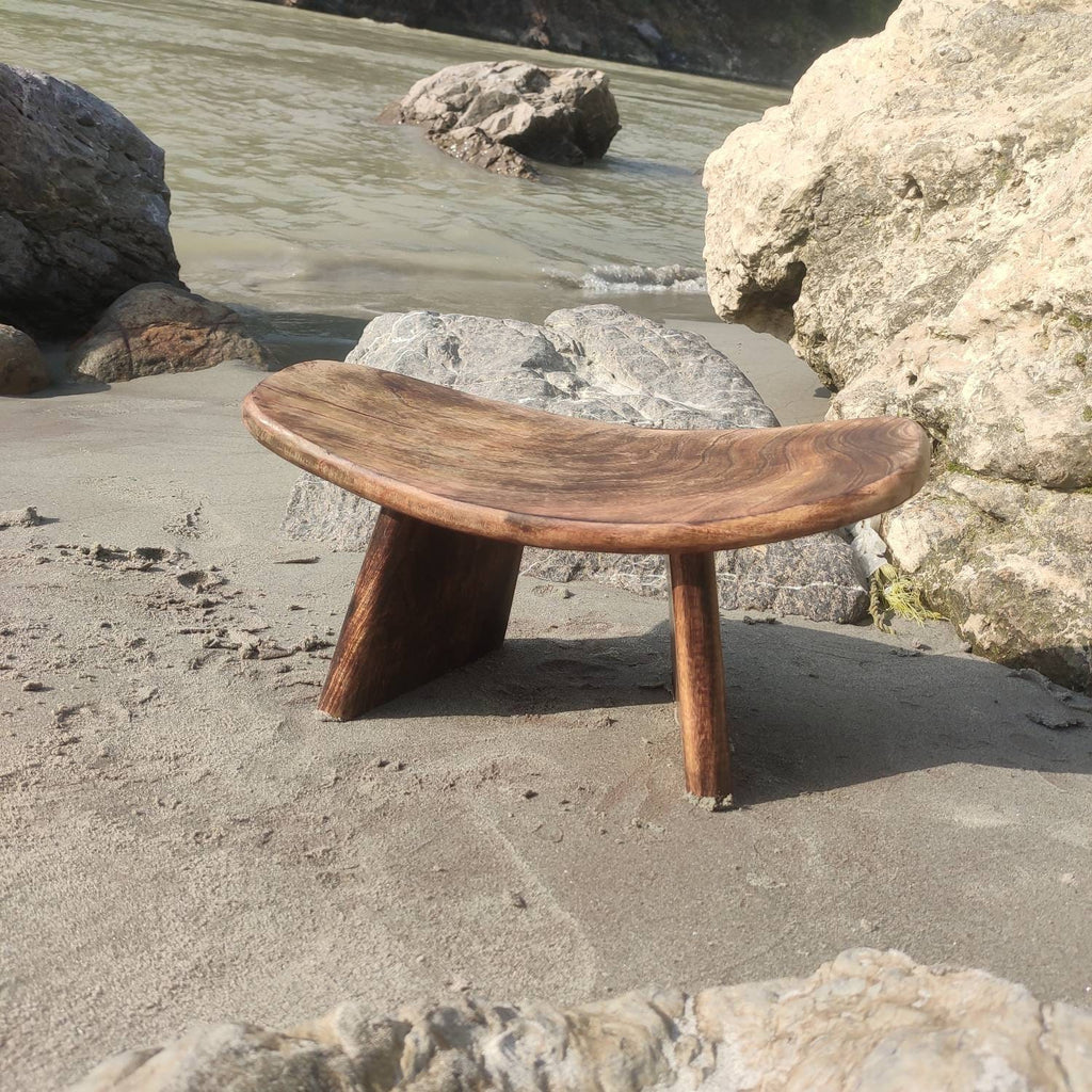 Meditation Bench, Mango wood meditation bench , foldable meditation bench , lotus position, Siddhasana, kneeling position (Vajrasana)
