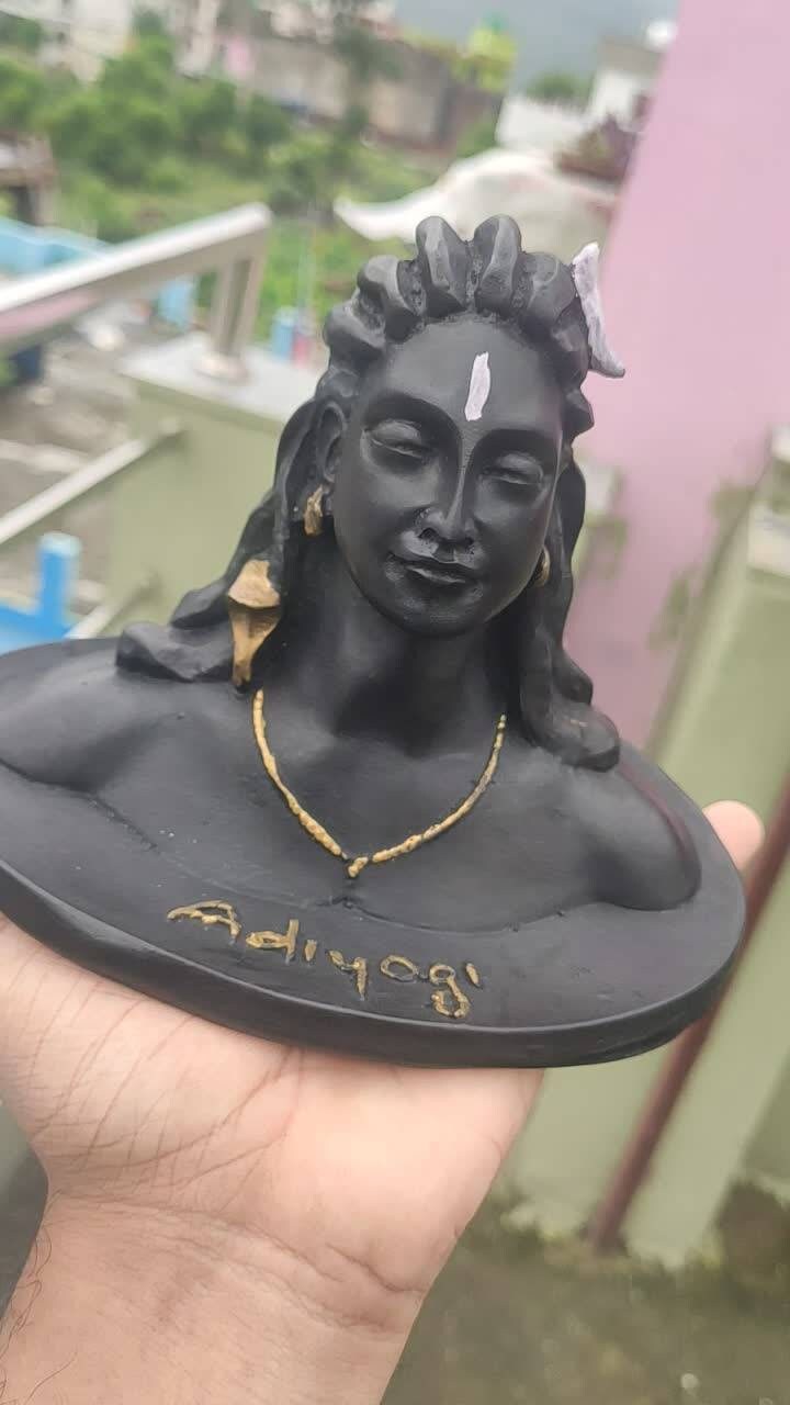 Adiyogi Shiva Statue, Polyresin Miniature Replica (4x6 inch)