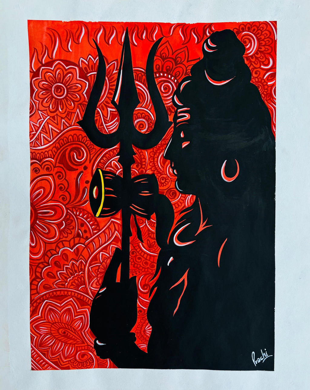 Shiva painting , Original shiva Painting, Shiva Wall Decor, Handmade Spiritual Art, Yoga Gift, Yoga Art