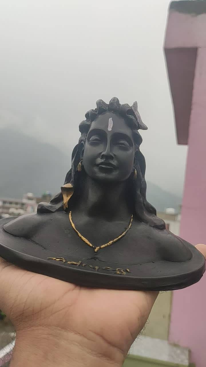 Adiyogi Shiva Statue, Polyresin Miniature Replica (4x6 inch)