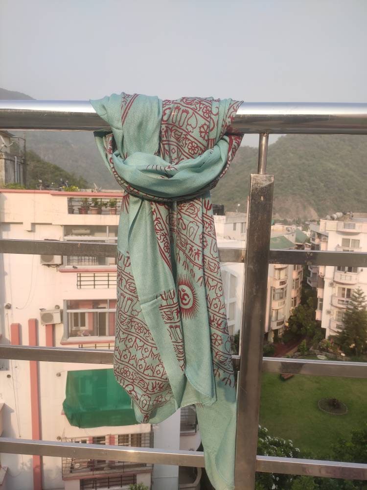 10,25,50 Meditation scarf, Large yoga scarf , Sarong -Pareo , Om Yoga shawl Indian mantra print