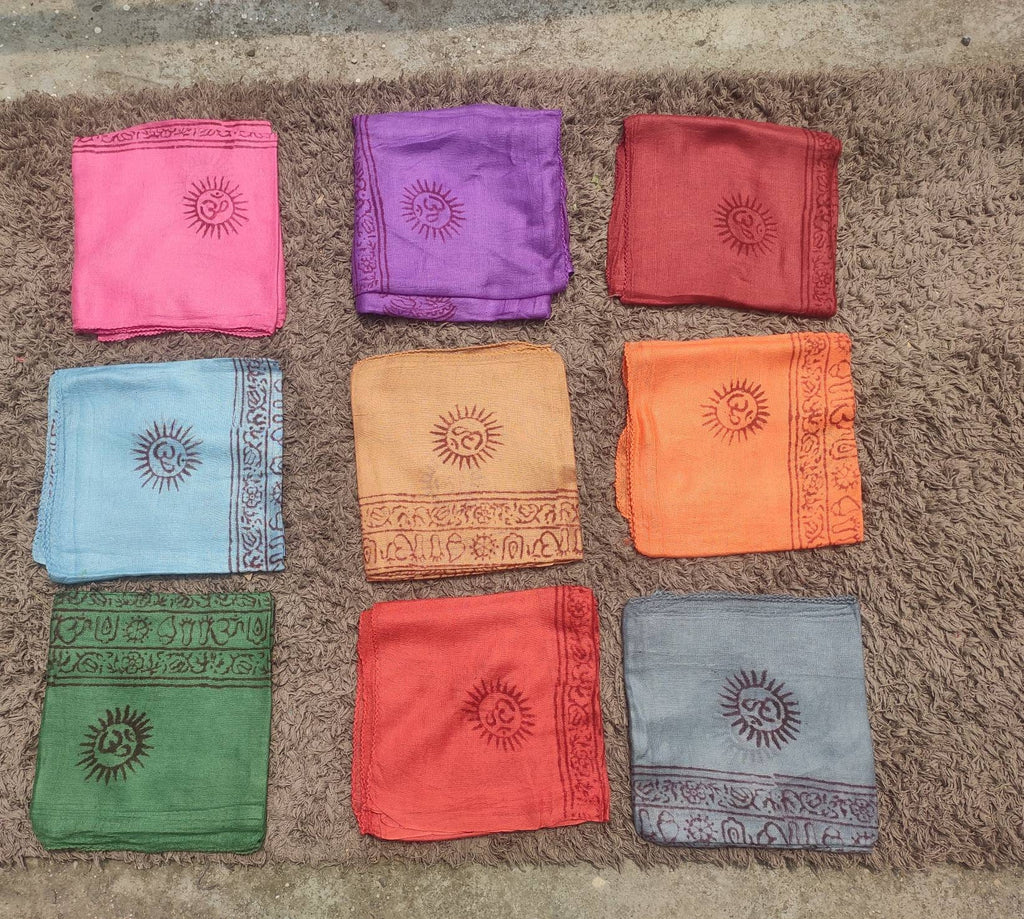 10, 25, 50 ,100 Pieces wholesale , Meditation scarf , Large om scarf , yoga head wraps , vinayasa scarf , prayer scarf ,  om sarong