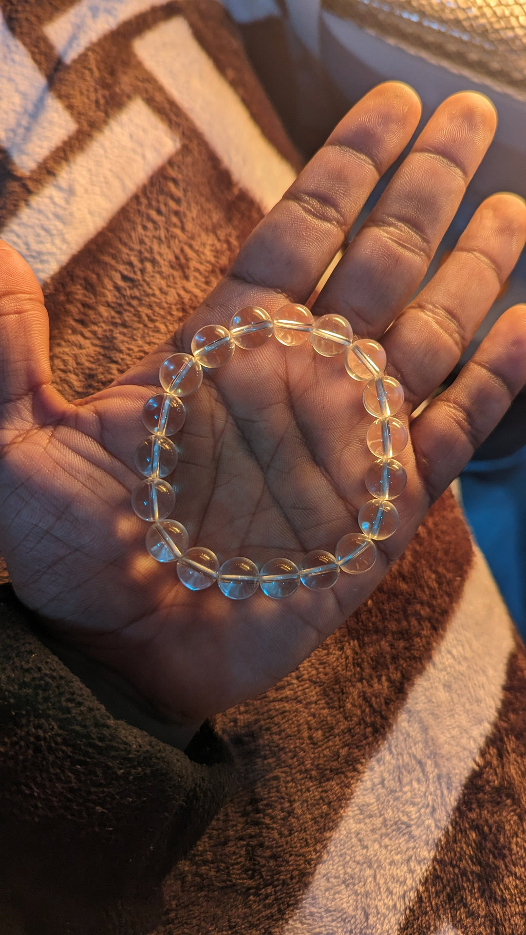 Clear Quartz Crystal Bracelet, 10mm Sphatik Healing Jewelry