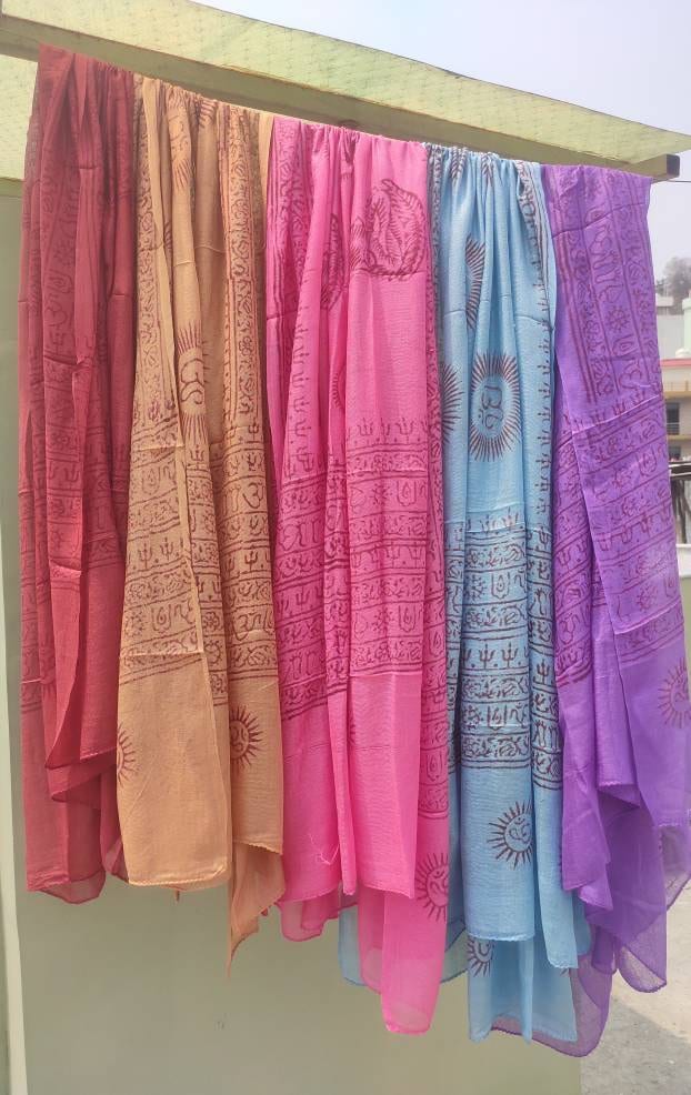 100 Pieces wholesale , Meditation scarf , Large om scarf , yoga head wraps , vinayasa scarf , prayer scarf ,  om sarong
