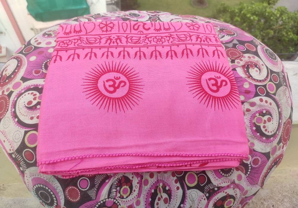 Meditation scarf, Large yoga scarf , Sarong -Pareo , Om Yoga shawl Indian mantra print