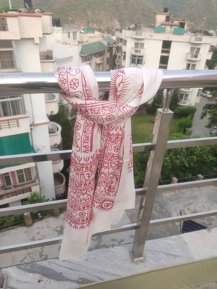 10,25,50 Meditation scarf, Large yoga scarf , Sarong -Pareo , Om Yoga shawl Indian mantra print
