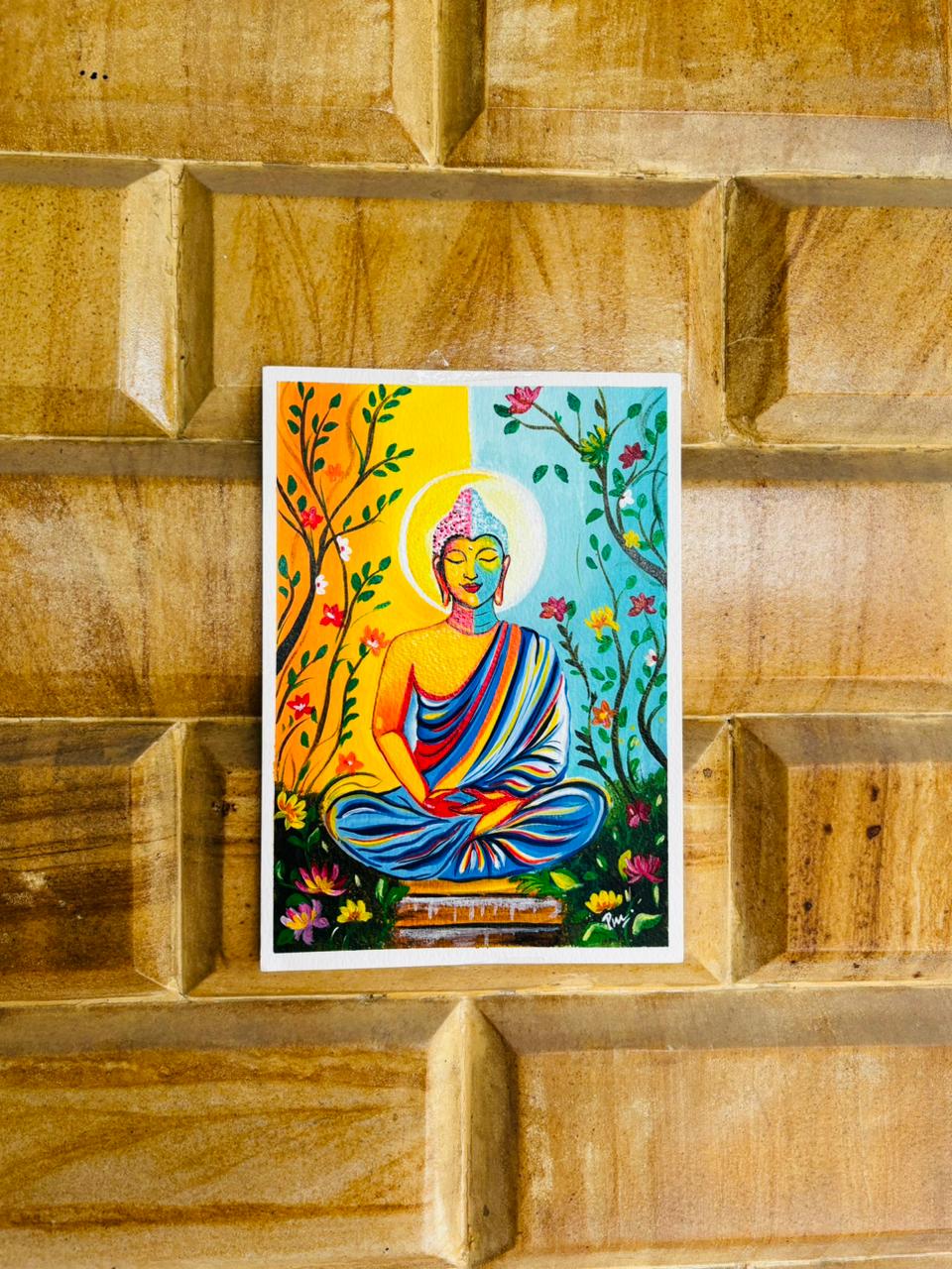 Buddha painting , Original Buddha Painting, Meditating Buddha Wall Decor, Handmade Spiritual Art, Zen Buddhism Gift, Yoga Art