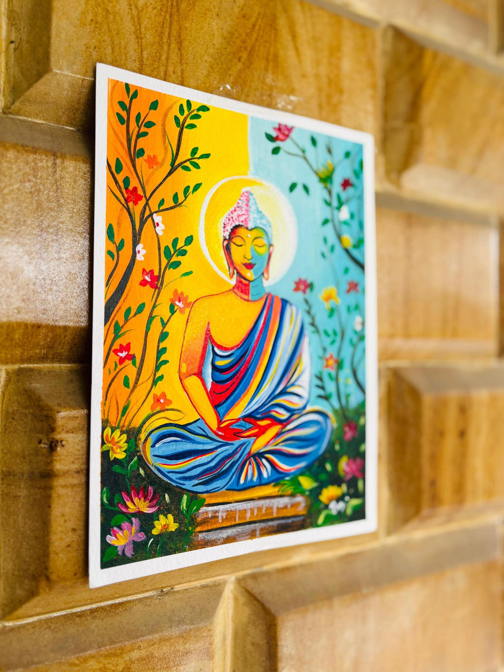 Buddha painting , Original Buddha Painting, Meditating Buddha Wall Decor, Handmade Spiritual Art, Zen Buddhism Gift, Yoga Art